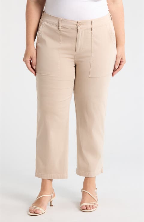 Crop Straight Leg Utility Pants (Plus)