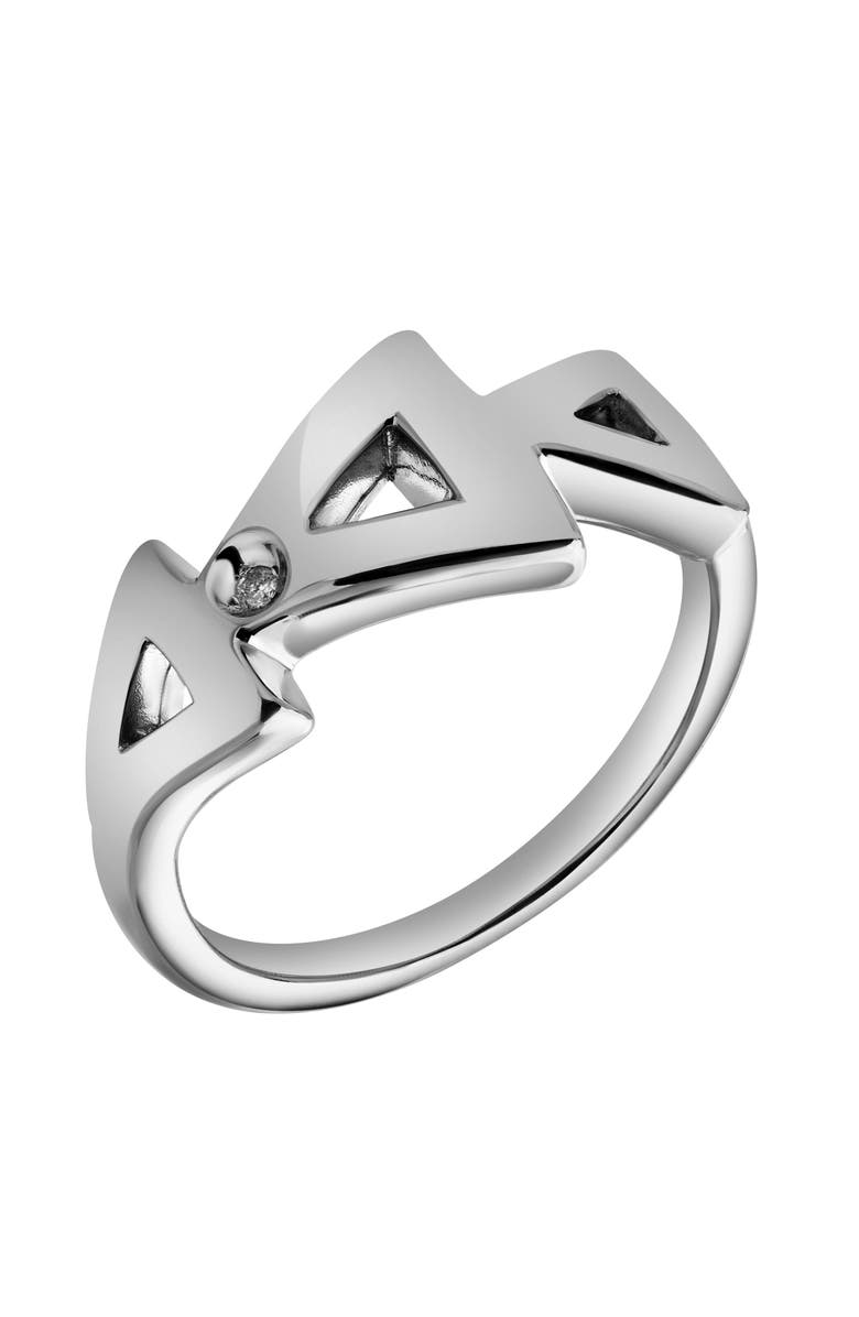 LuvMyJewelry Jolie Sterling Silver 0.01 Ct Diamond Geometric Ring, Alternate, color, 925 Sterling Silver