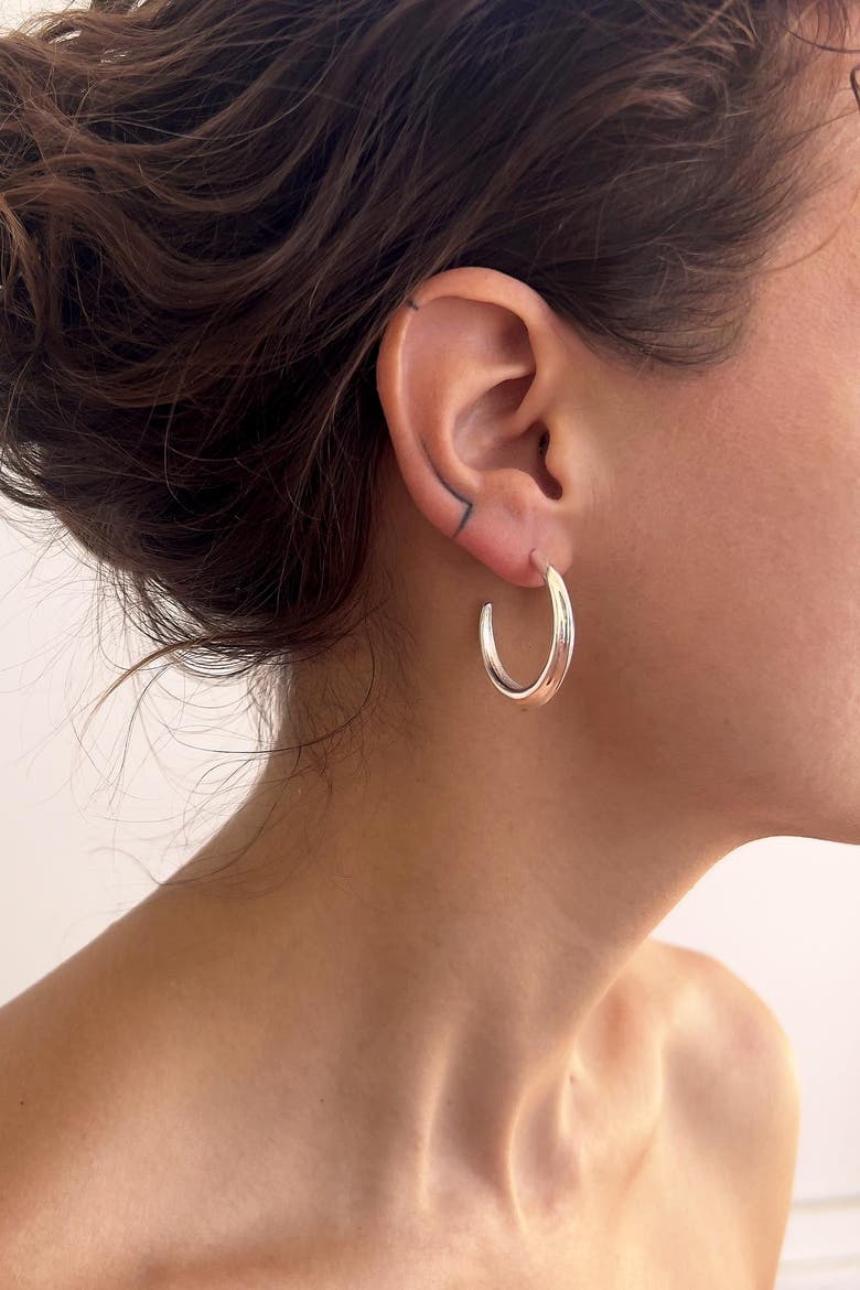 Crescent Hoops, Alternate, color, Silver