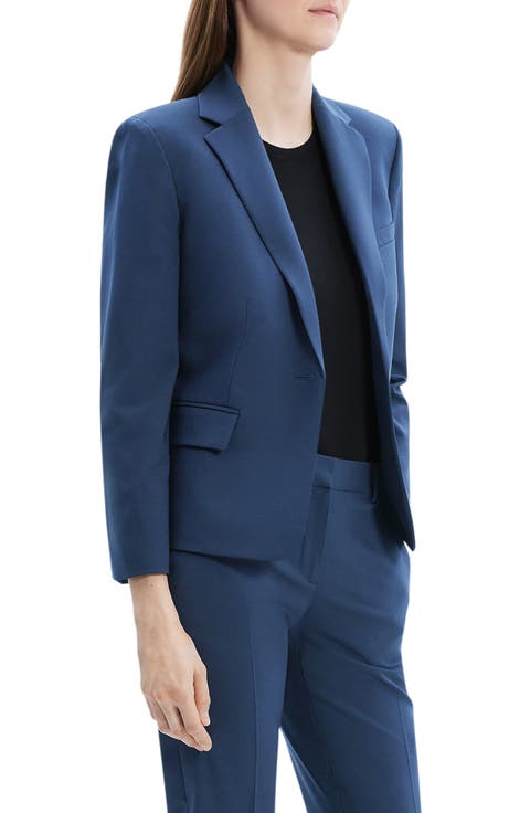 Slim Fit One Button Blazer