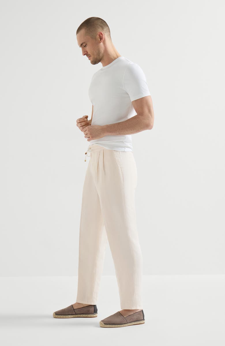 Brunello Cucinelli Trousers with drawstring, Alternate, color, Off-White