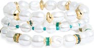 NORDSTROM RACK Set of 3 Faux Pearl Beaded Stretch Bracelets