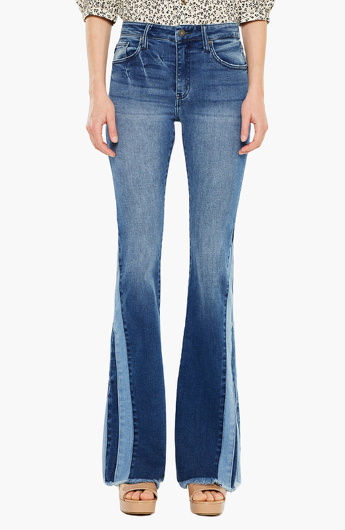 Kancan Treasure High Rise Flare Jeans In Blue