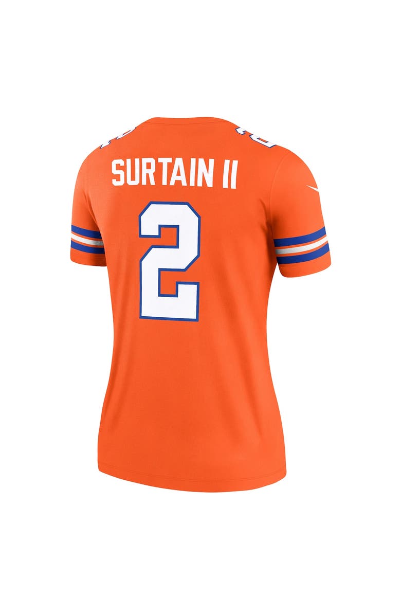 Nike Women's Nike Patrick Surtain II Mile High Collection 1977 Throwback Orange Denver Broncos Alternate Legend Player Performance Top, Alternate, color, Orange