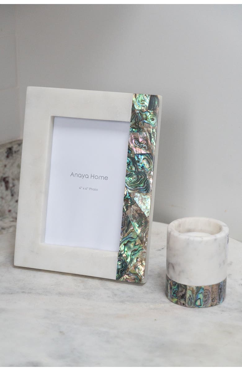 Anaya Rainbow Pearl Marble Picture Frames, Alternate, color, White