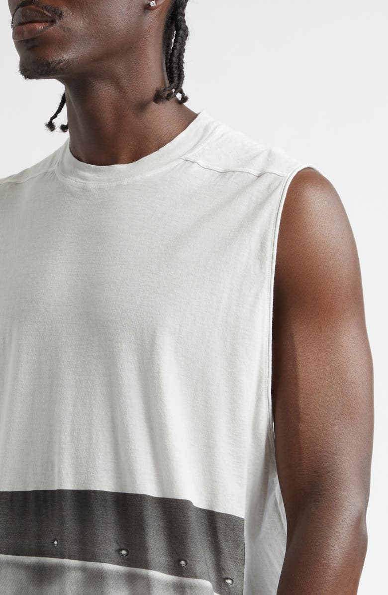 Rick Owens Jumbo Graphic Cotton Muscle Tee, Alternate, color, Milk Wash/ Black