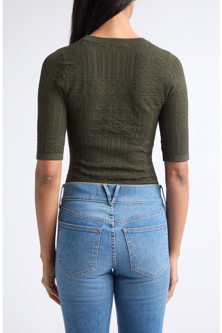 Garron Pointelle Elbow Sleeve Sweater, Alternate, color, LODEN