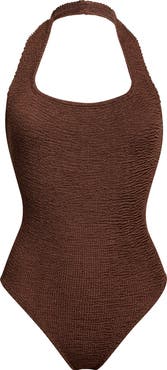 Hunza G Sandy One-Piece Halter Swimsuit