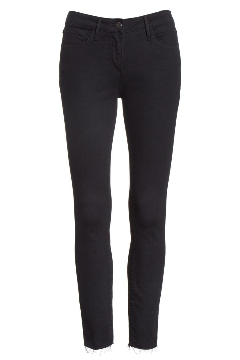 W2 Crop Skinny Jeans, Alternate, color, BLACK TEAR