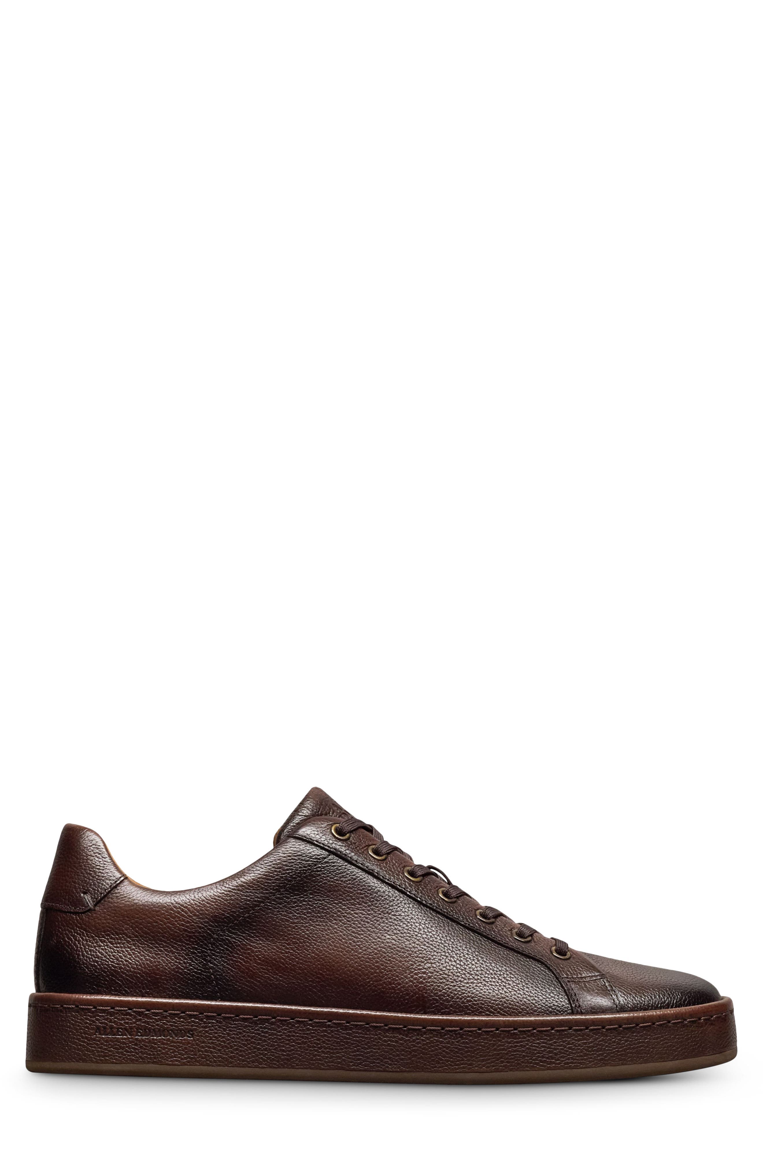 Barnes Leather Sneaker, Alternate, color, DARK BROWN GRAIN