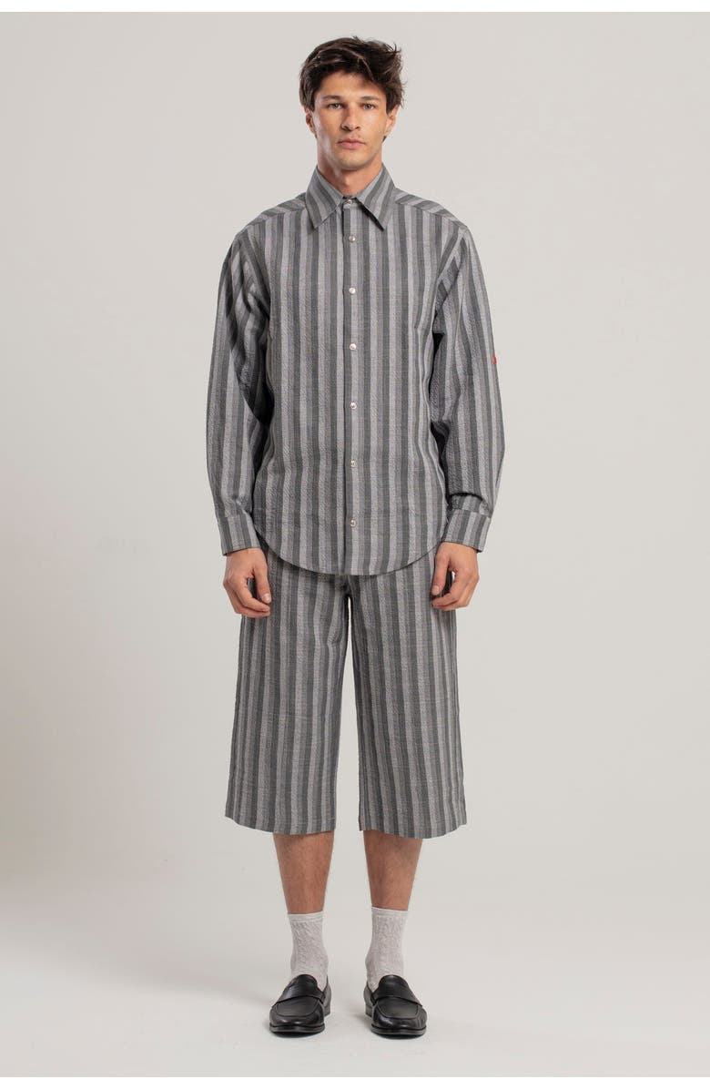 PCFG Linen & Cotton Blend Checked Woven Short, Alternate, color, Grey