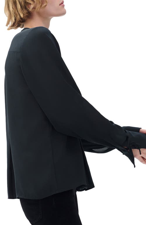 Rag & Bone Adren Pleated Button-up Shirt In Black