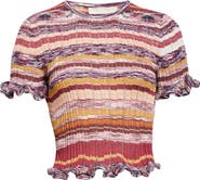 Ulla Johnson Miya Ruffle Space Dye Top