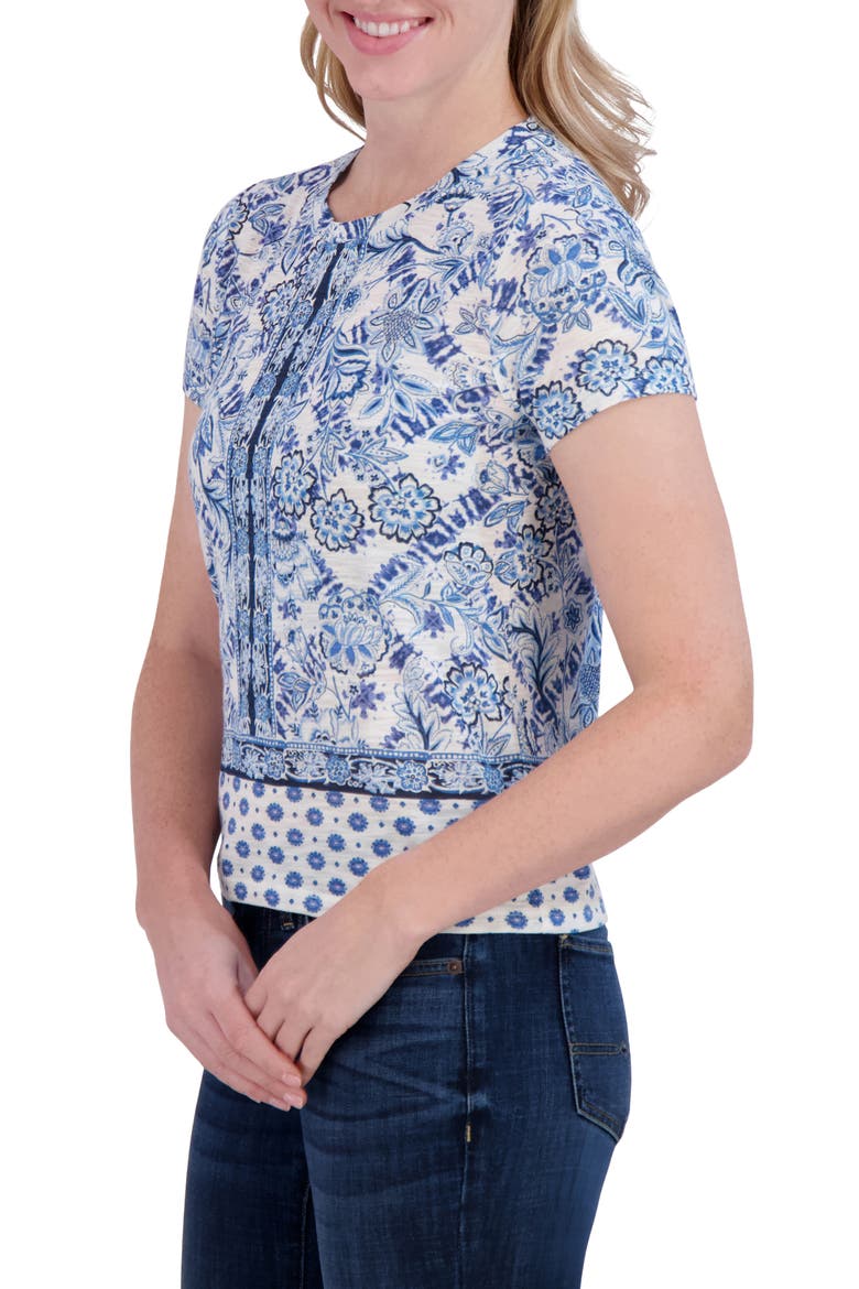 Floral Cotton & Modal T-Shirt, Alternate, color, BLUE FLORAL
