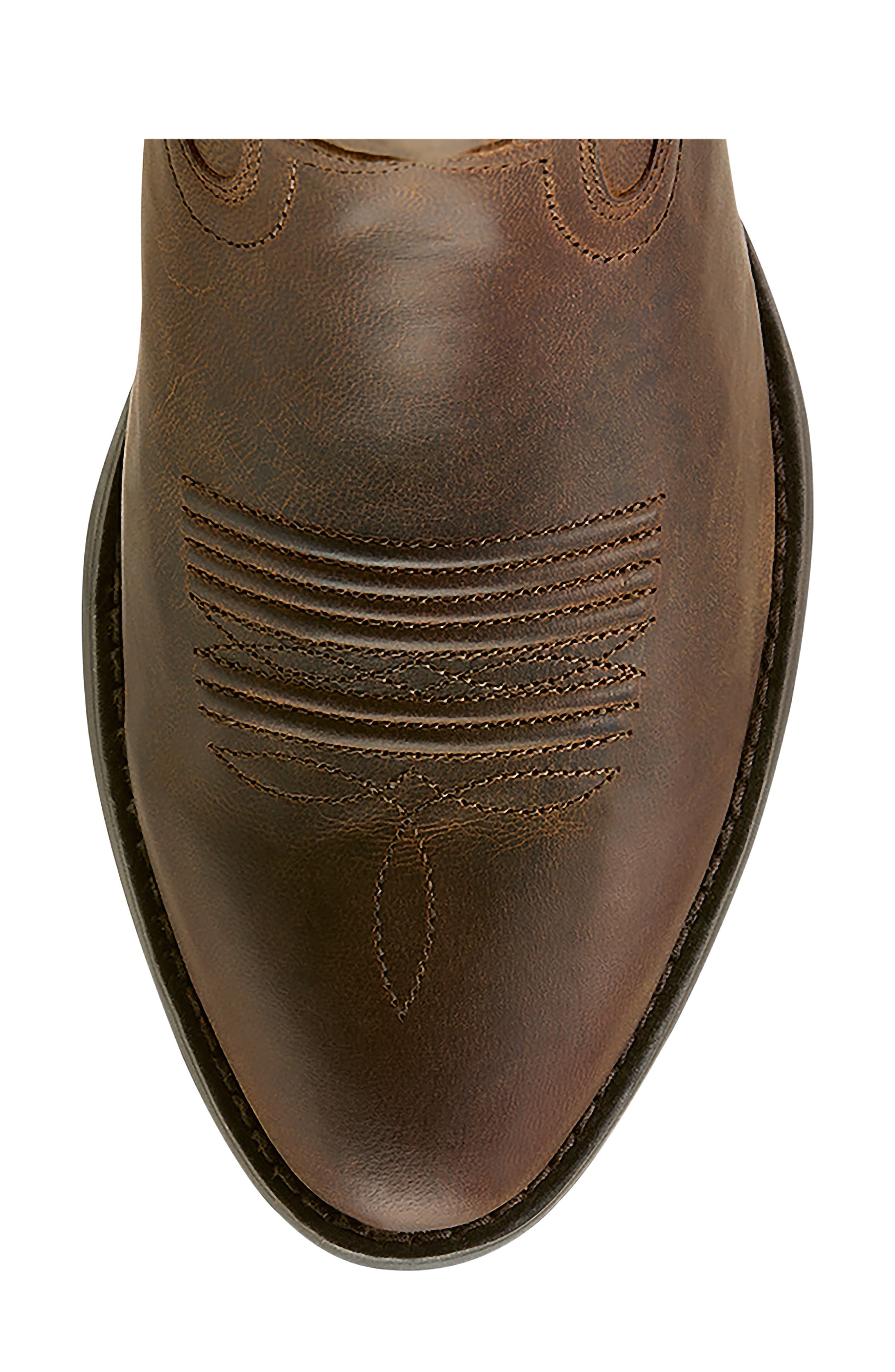 Heritage Retro Leather Western Boot, Alternate, color, BROWN