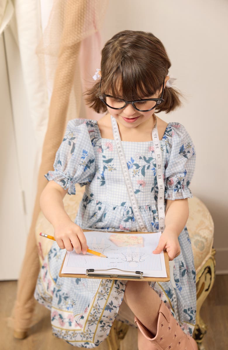 Pippa & Julie Kids' Emila Floral Gingham Organza Dress, Alternate, color,