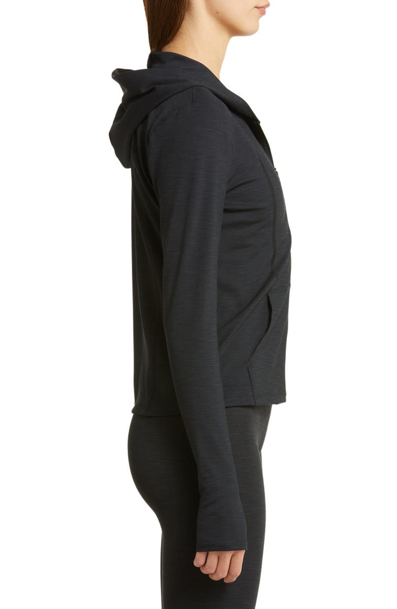 Beyond Yoga Heather Rib Zip-Up Hooded Jacket, Alternate, color,