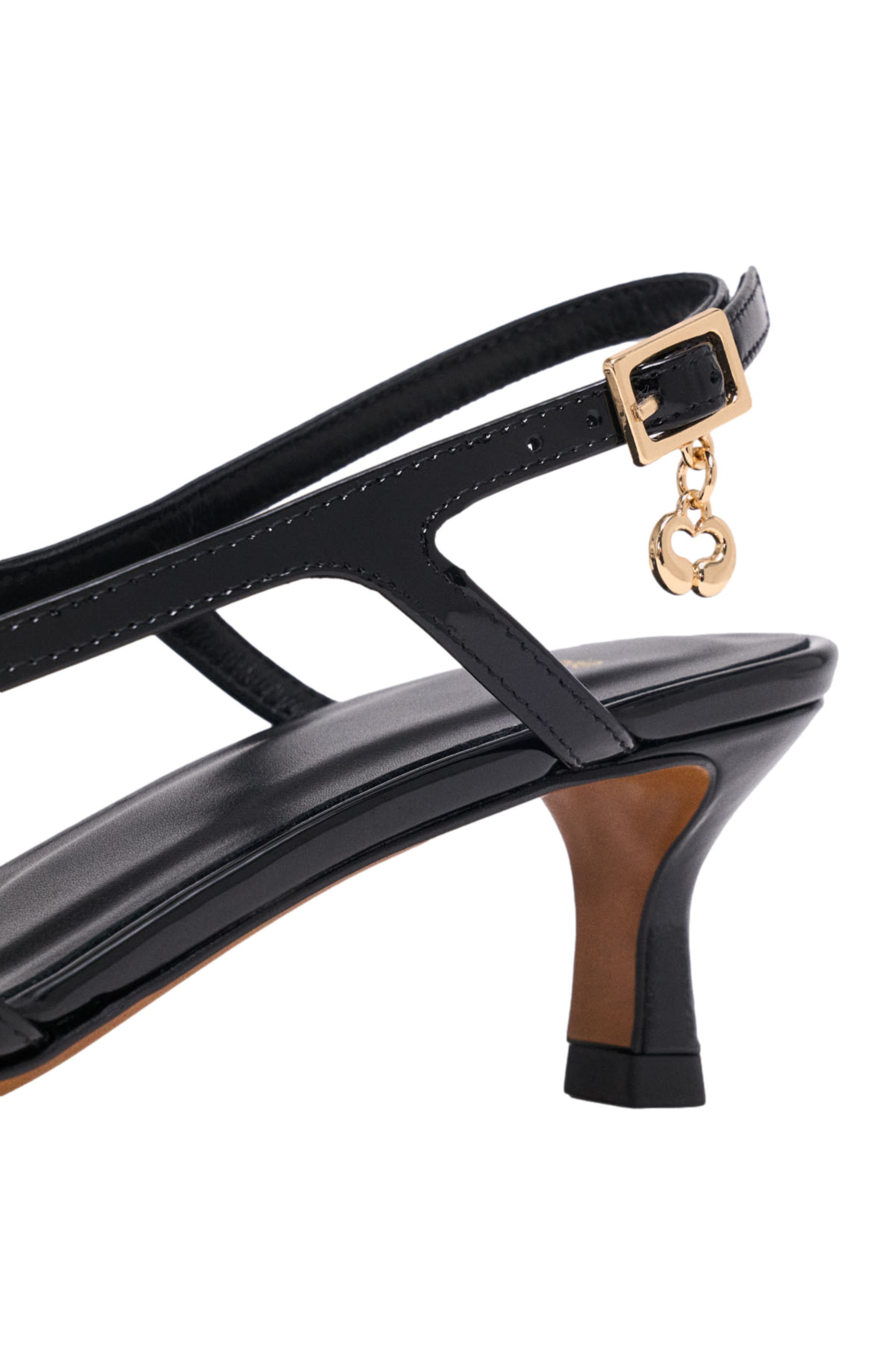 Leather and mesh slingbacks, Alternate, color, Black
