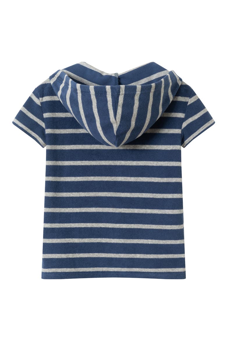Kids' Hooded Terry Cloth Cover-Up, Alternate, color, NAVY WHITE