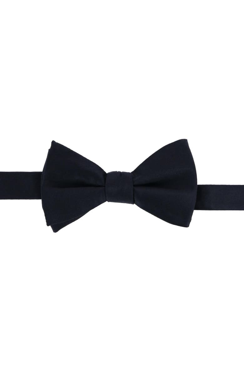 Sutton Solid Color Silk Self-Tie Bow Tie, Main, color, Black