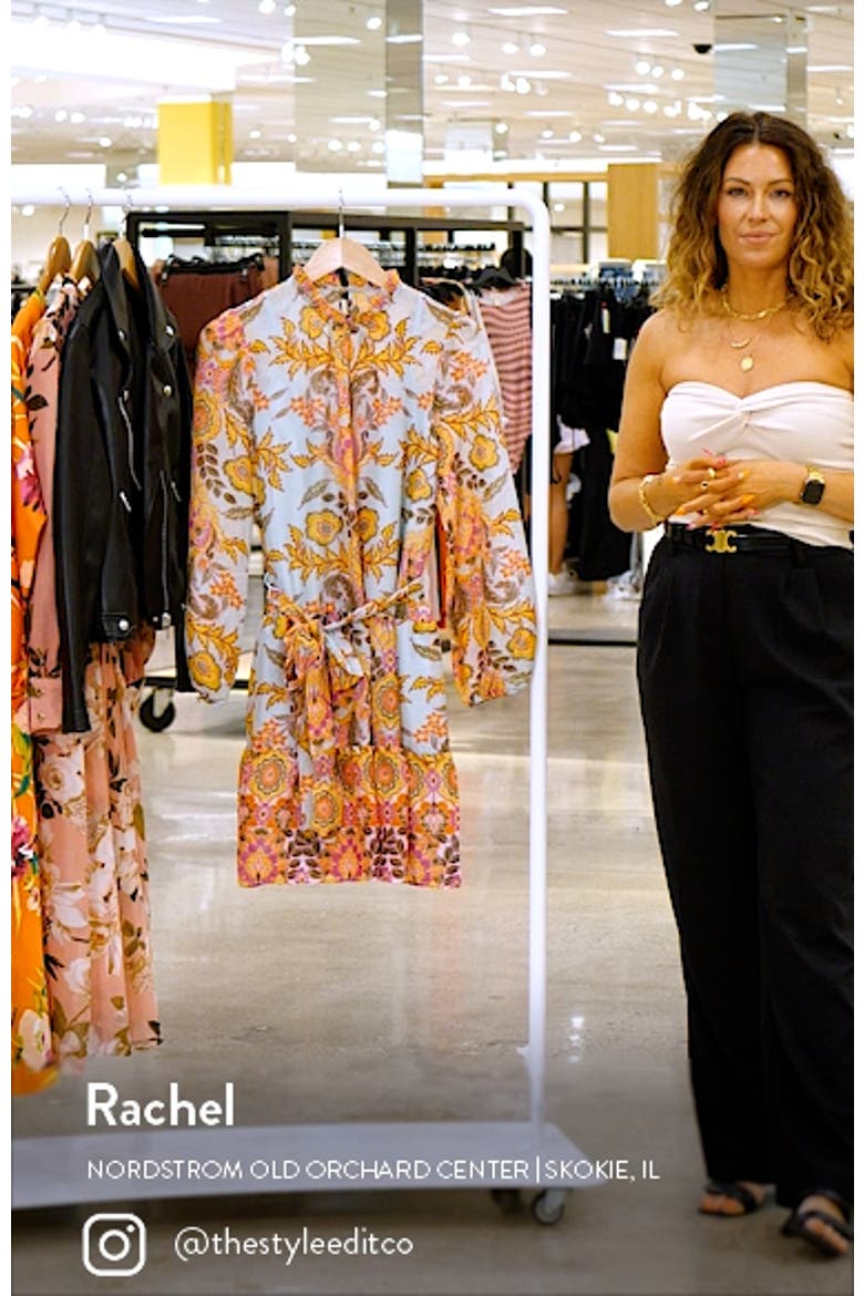 Metallic Paisley Ruffle Long Sleeve Dress video