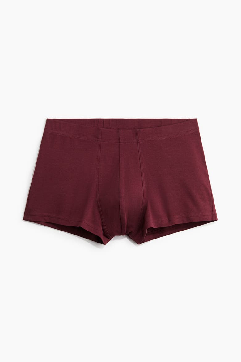 5-pack Cotton Short Trunks, Alternate, color, Burgundy/gray/black
