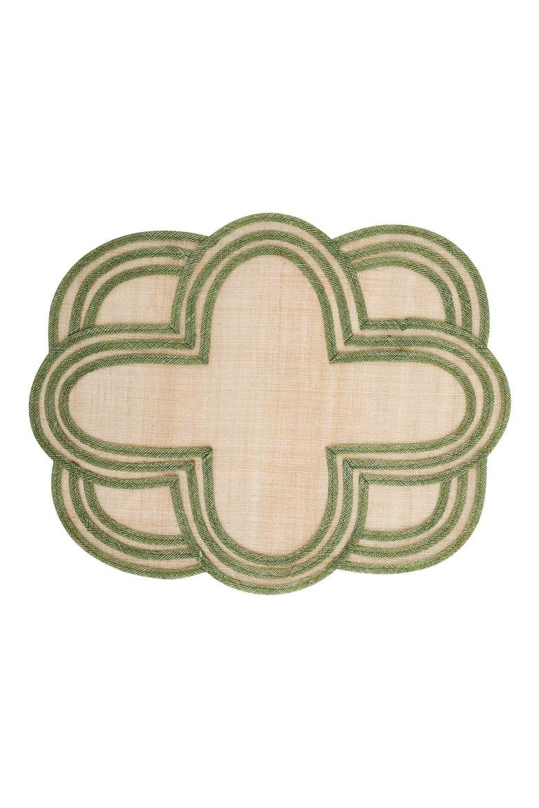 Scallop Stripe Placemat, Main, color, SEAGRASS