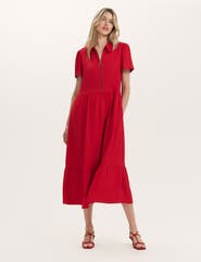 Finery London Orion Zip Front Midi Shirt Dress