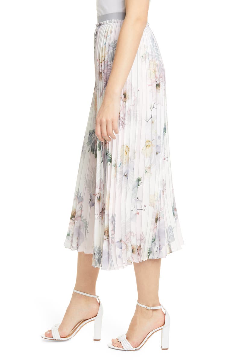 Ted Baker London Maxiiy Woodland Floral Pleated Skirt, Alternate, color, 