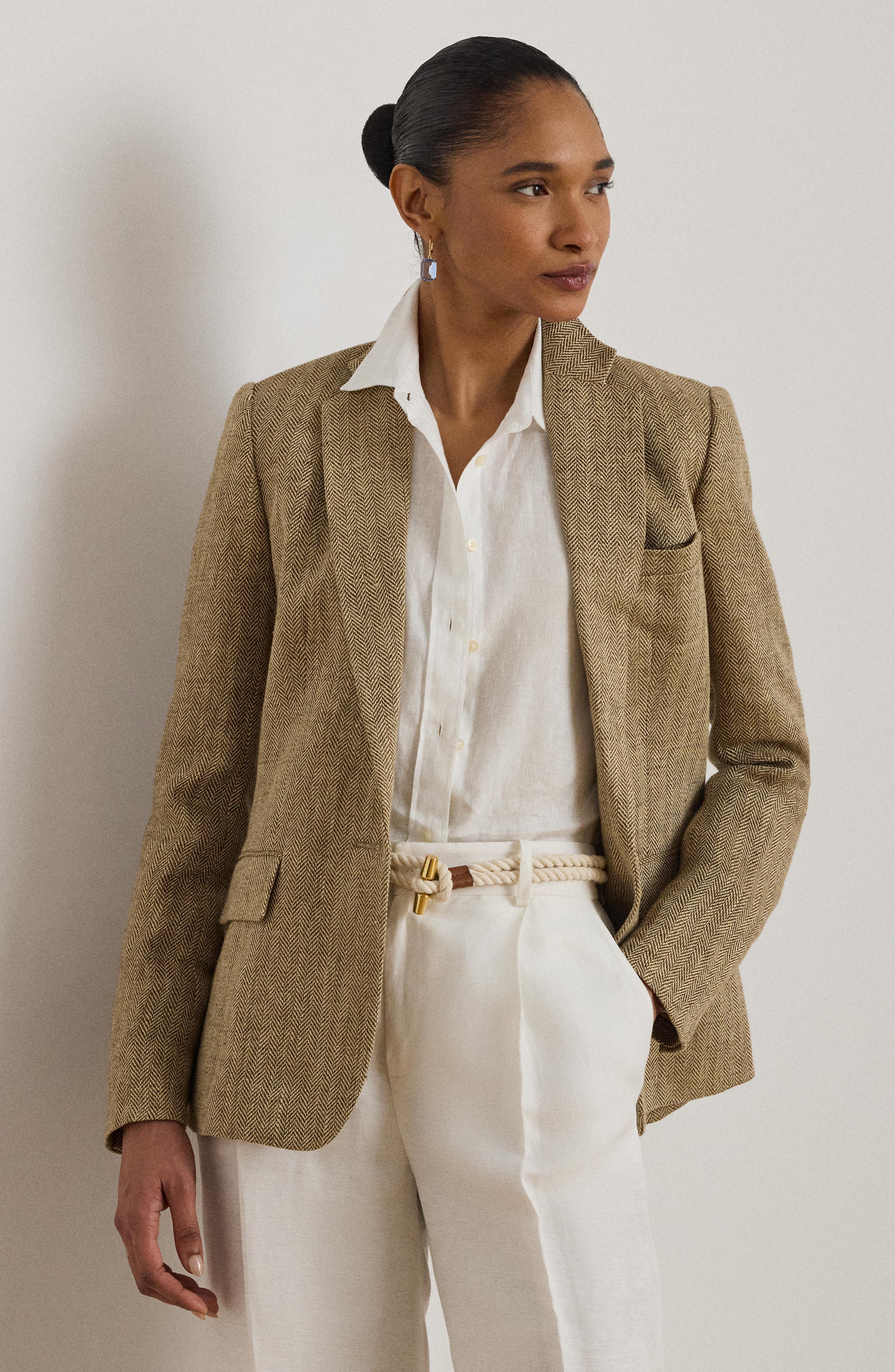 Linen Herringbone Jacket - image 2