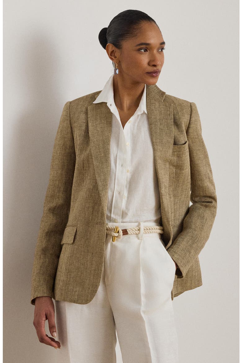 Linen Herringbone Jacket, Alternate, color, CREAM/ BEIGE/ MULTI