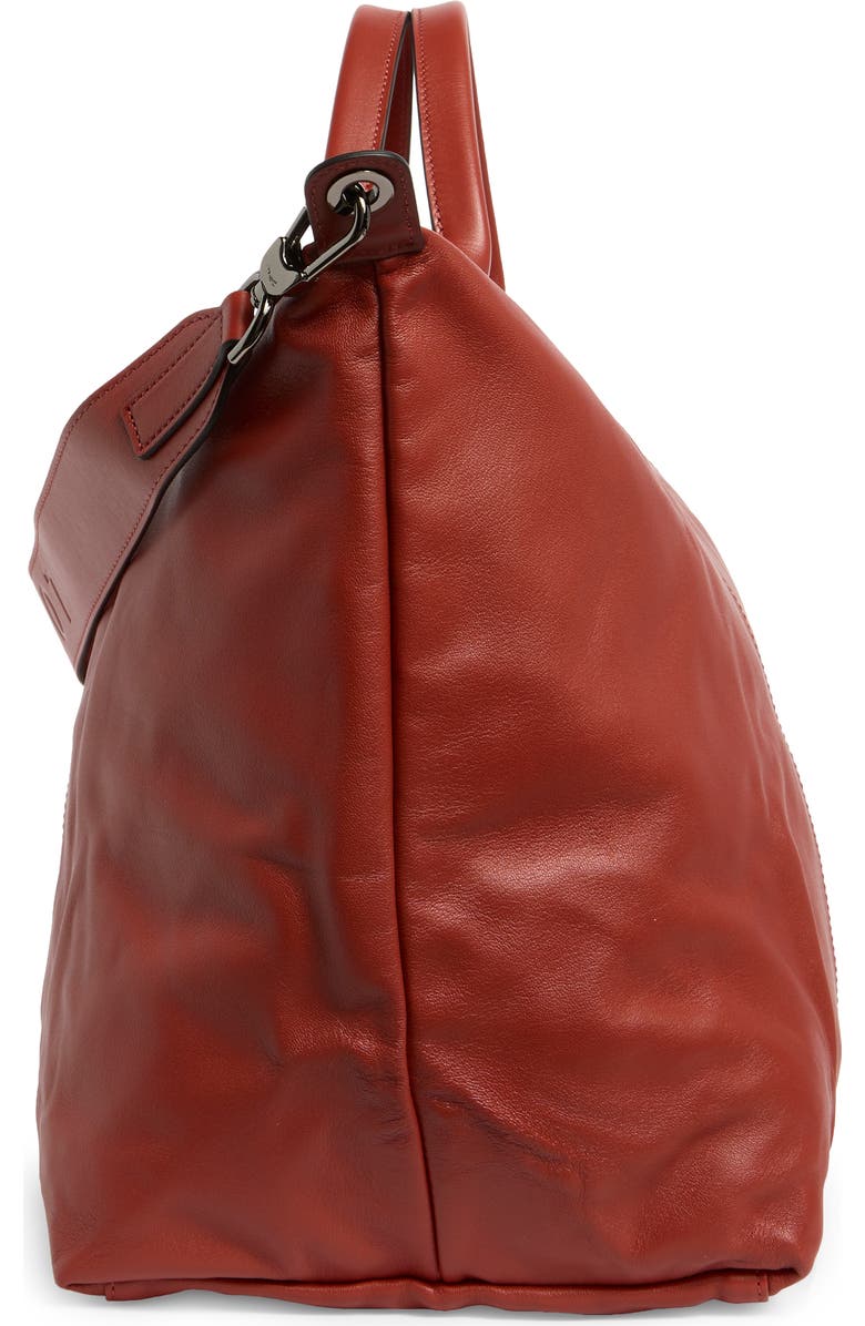 Longchamp Le Pliage Leather Travel Bag, Alternate, color, Sienna