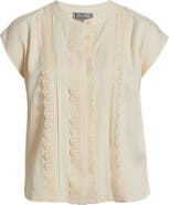 Wit & Wisdom Embellished Cap Sleeve Button-Up Shirt
