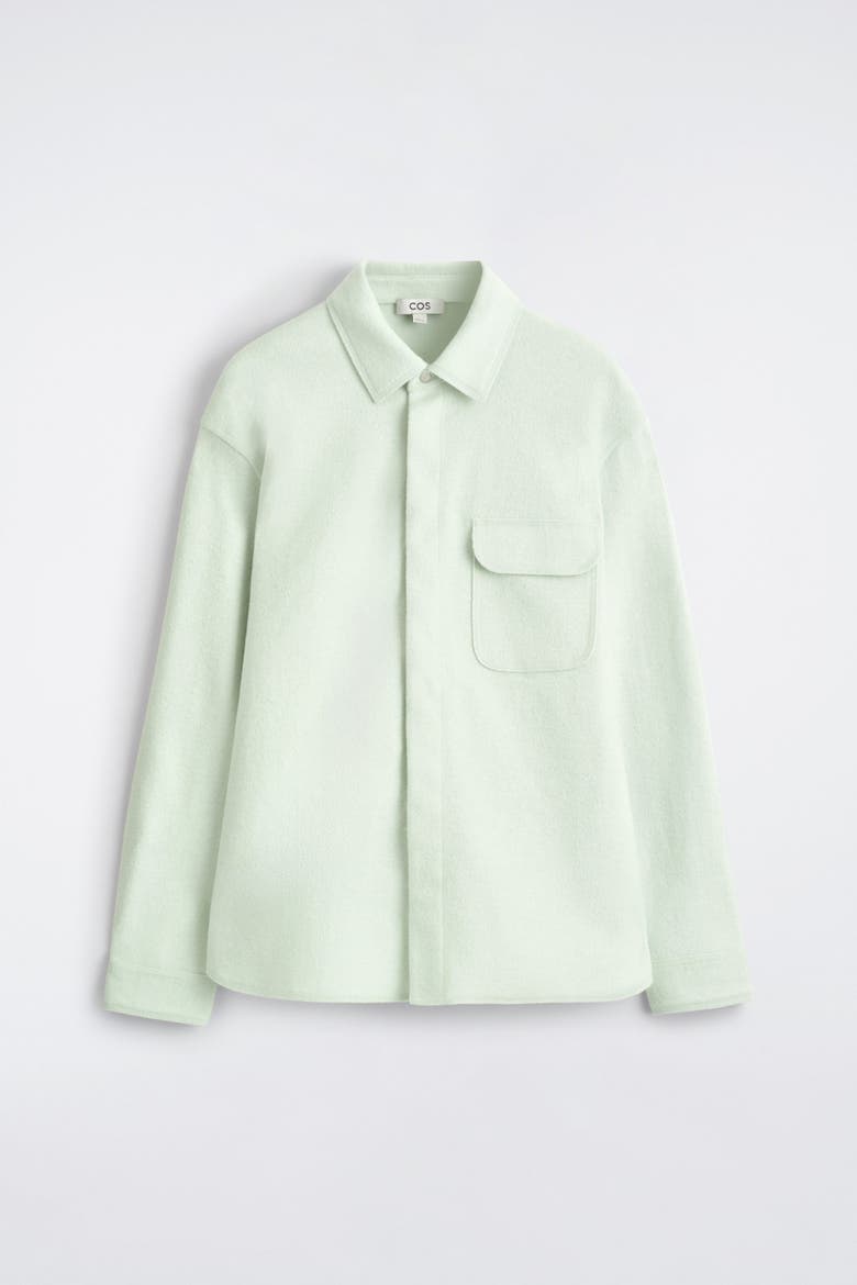 Boiled-Wool Overshirt, Alternate, color, LIGHT GREEN