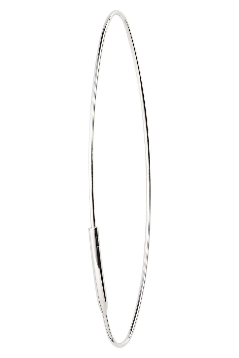 Magic Small Oval Hoop Earrings, Alternate, color, WHITE GOLD