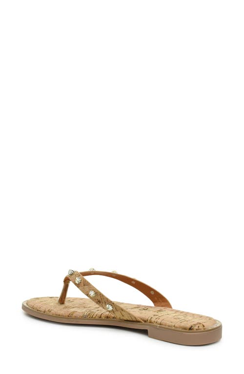 Nicole Miller Studded Thong Sandal In Cork