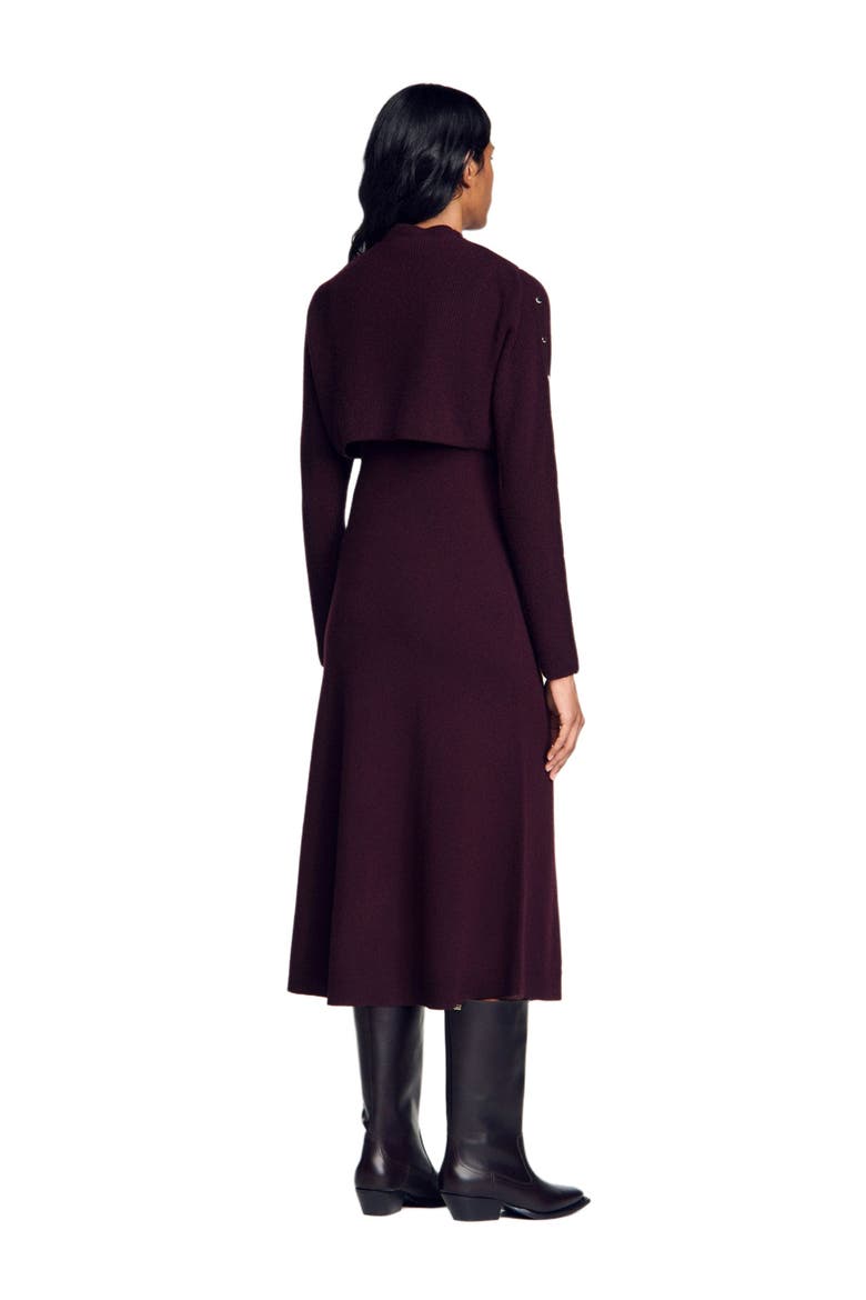 2-in-1 knit maxi dress, Alternate, color, Bordeaux