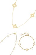 Adornia 3-Piece Clover Necklace & Bracelet Set