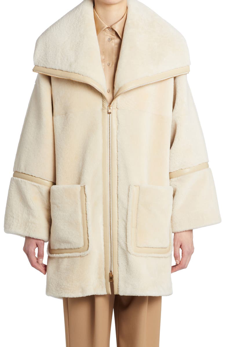Agnona Genuine Shearling Coat, Main, color, 