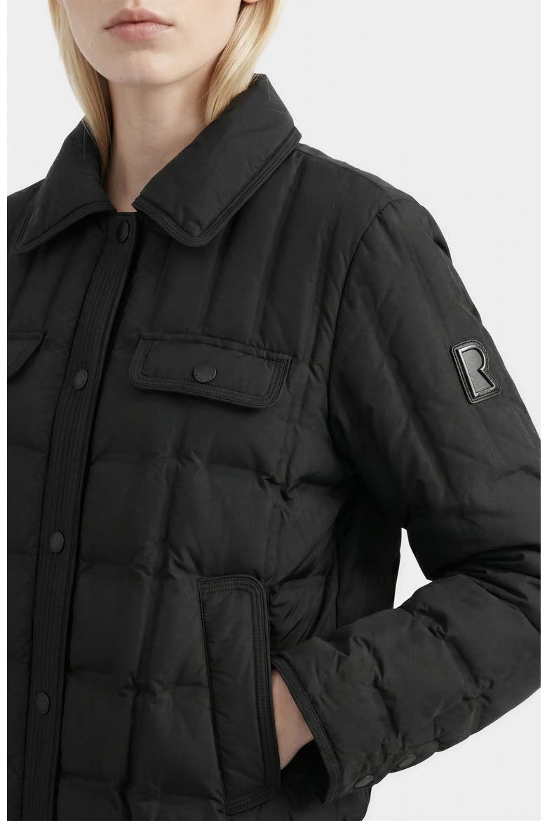 Seoul Quilted Down Shirt Jacket, Alternate, color, Black