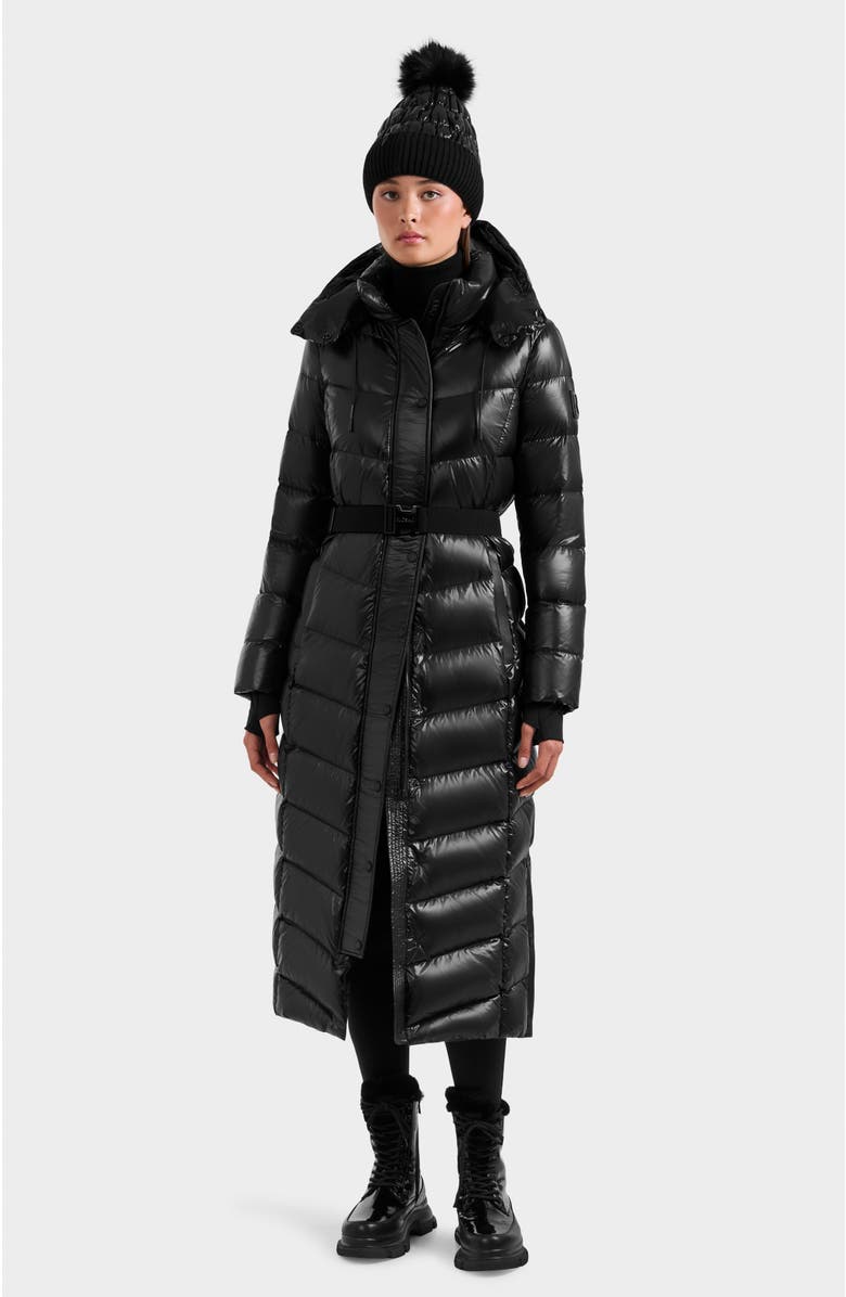 Rudsak Elsie Glossy Long Quilted Down Puffer, Alternate, color, Black
