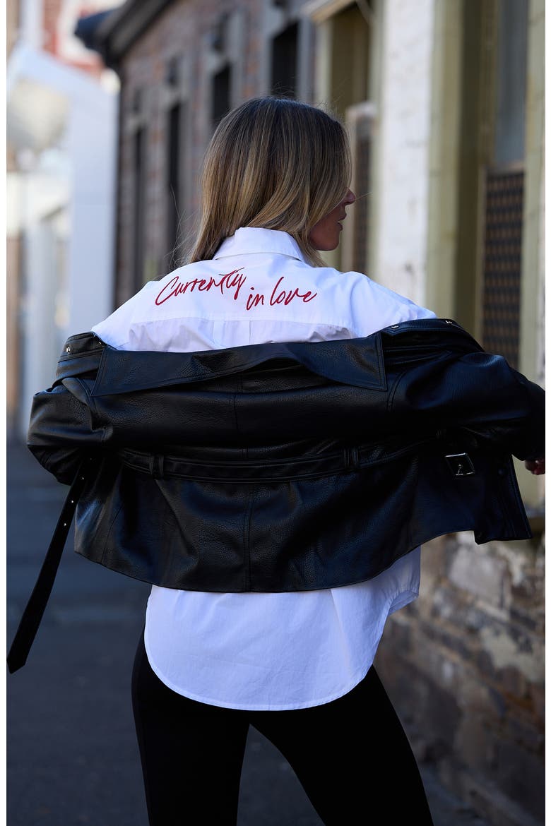 Thea Cotton Shirt, Alternate, color, WHITE IN LOVE