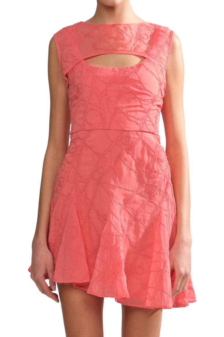 Quartz asymmetrical mini dress, Alternate, color, Aurelia