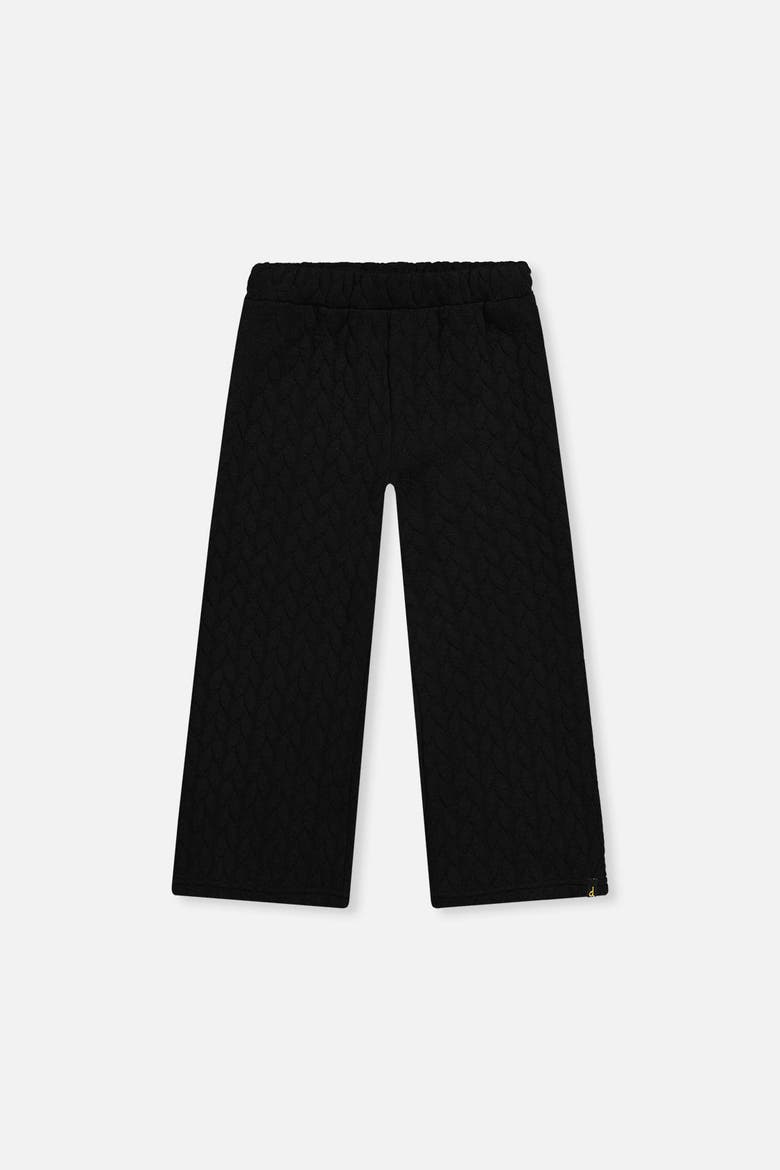 Wide Leg Quilted Jacquard Pants, Main, color, Black
