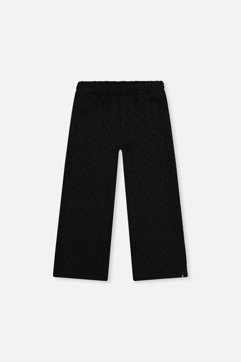 Wide Leg Quilted Jacquard Pants