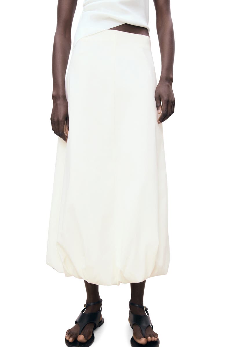 MANGO Balloon Maxi Skirt, Main, color, Ecru