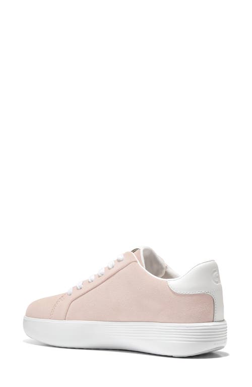 Cole Haan Grand Crosscourt Joy Platform Sneaker In Cameo Rose Suede/white