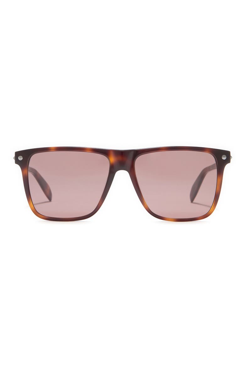 Alexander McQueen 57mm Square Sunglasses, Main, color, AVANA AVANA BRONZE/BSL
