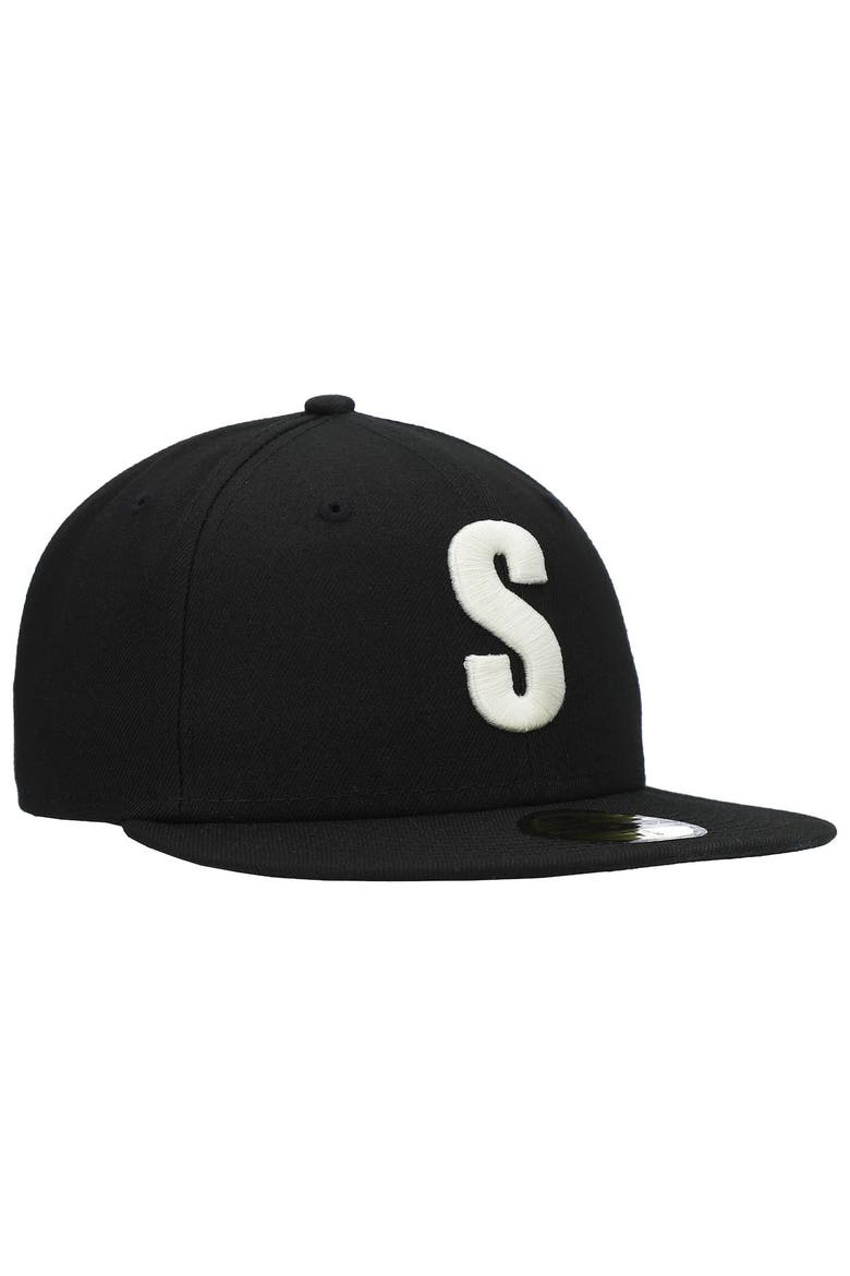 Men's New Era Black Seattle Mariners Cooperstown Collection Turn Back The Clock Steelheads 59FIFTY Fitted Hat, Alternate, color, BLACK