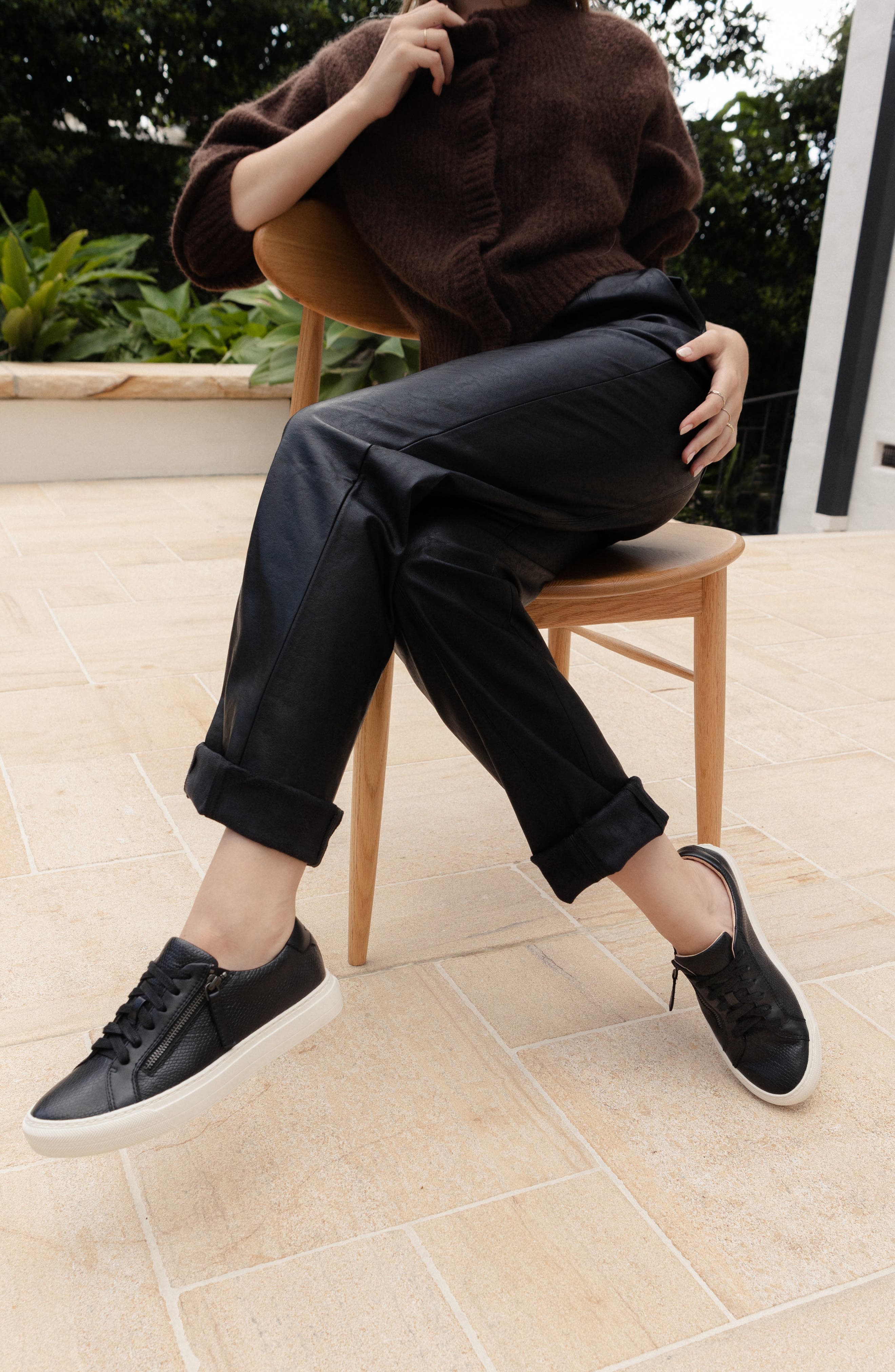 FRANKIE4 Billie Zip Sneaker, Alternate, color, Black Reptile